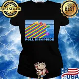 Lgbt roll with pride vintage s Ladies tee