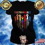 Lgbt together we rise heart black lives matter s Ladies tee