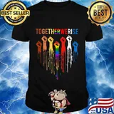 Lgbt together we rise heart black lives matter shirt