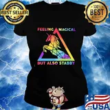 Lgbt unicorn feeling magical but also stabby s Ladies tee