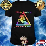 Lgbt unicorn feeling magical but also stabby shirt