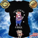 Life is better with a bengal cat kitties kitten lover s Ladies tee