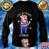 Life is better with a bengal cat kitties kitten lover s Sweater