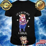 Life is better with a bengal cat kitties kitten lover shirt
