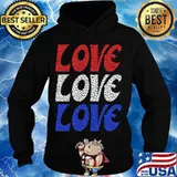 Love Love Love American Flag Shirt Hoodie