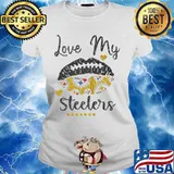 Love my pittsburgh steelers lips s Ladies tee