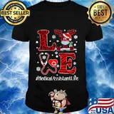 Love plaid leopard christmas medical assistant reindeer shirt