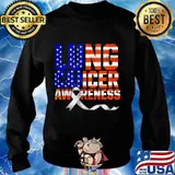 Lung Cancer Awareness American Flag Shirt Sweater