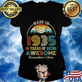 Made in 1935 85 years of being awesome quarantine edition vintage s Ladies tee