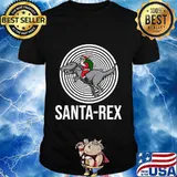 Masked santa claus riding a t rex dinosaur santa-rex shirt