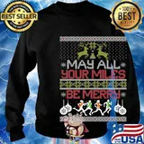 May All Your Miles Be Merry Running Ugly Christmas Shirt Sweater