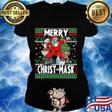 Merry Christmas 2020 Santa Dabbing Christ-Mask Light Shirt Ladies tee