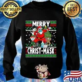 Merry Christmas 2020 Santa Dabbing Christ-Mask Light Shirt Sweater