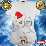 Merry Christmas 2020 Toilet Paper Santa Hat Shirt Ladies tee