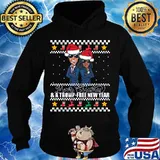 Merry christmas & a trump-free new year ugly xmas s Hoodie