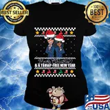 Merry christmas & a trump-free new year ugly xmas s Ladies tee