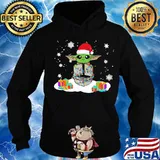 Merry christmas baby yoda and darth vader head snow s Hoodie