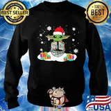 Merry christmas baby yoda and darth vader head snow s Sweater