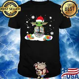 Merry christmas baby yoda and darth vader head snow shirt