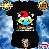 Merry christmas baby yoda covid-19 mask s Ladies tee