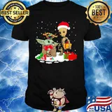 Merry christmas baby yoda hug heart and baby groot shirt