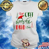 Merry christmas best cat dad ever s Ladies tee