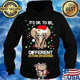 Merry christmas elephant it's ok to be different autism awareness s Hoodie