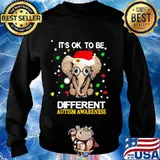 Merry christmas elephant it's ok to be different autism awareness s Sweater