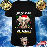Merry christmas elephant it's ok to be different autism awareness shirt