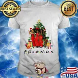 Merry christmas friends black woman shirt