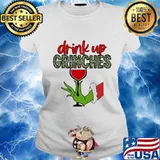 Merry christmas grinch drink up grinches leopard s Ladies tee