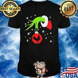 Merry christmas grinch holding chicken snows shirt