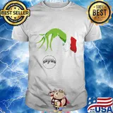 Merry christmas grinch holding san antonio spurs logo shirt