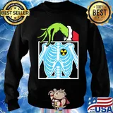 Merry christmas grinch holding skeleton s Sweater