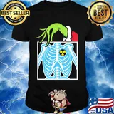 Merry christmas grinch holding skeleton shirt