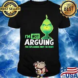 Merry christmas grinch i'm not arguing im explaining why i'm right shirt
