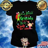 Merry christmas grinch in a world full of grinches be a cindy lou who s Ladies tee