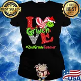Merry christmas grinch love and grade teacher s Ladies tee