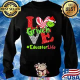 Merry christmas grinch love educator life s Sweater