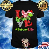 Merry christmas grinch love teacher life shirt