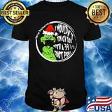Merry christmas grinch mask i wouldn't touch you with a 39 foot pole social distancing shirt