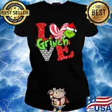 Merry christmas grinch santa love s Ladies tee