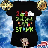 Merry christmas grinch stink stank stunk 2020 mask toilet paper s Ladies tee