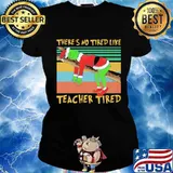 Merry christmas grinch there's no tired like teacher tired vintage retro s Ladies tee