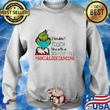 Merry christmas grinch wear mask i wouldn't touch you with a 39.5 foot pole social distancing s Sweater