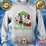 Merry christmas grinch weed mistlestoned s Sweater