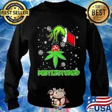 Merry christmas grinch weed mistlestoned snow s Sweater