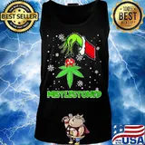 Merry christmas grinch weed mistlestoned snow s Tank top