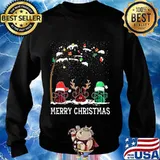 Merry christmas hat dog paw s Sweater