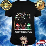 Merry christmas hat dog paw shirt